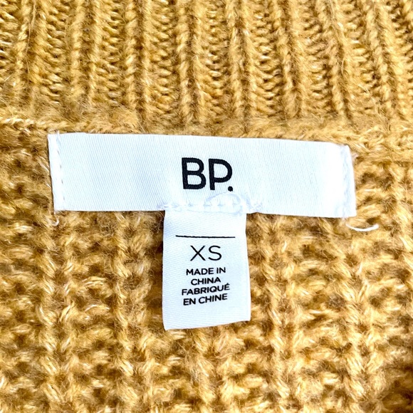 SOLD BP Golden Mustard Yellow Oversized Balloon Sleeve Cable Knit Sweater XS - Picture 13 of 14